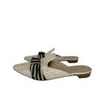 Cupcakes and Cashmere  women's Nasha beige woven bow‎ slide Mules size 7 Photo 1