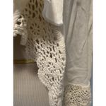 YA Los Angeles  Cardigan Collared Open Front Crochet Fringe Hem Size Small Photo 1