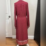 Just Fab Duster Cardigan Womens L Burgandy Waist Tie Lagen Look Boho Hippie Photo 3