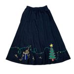Bechamel Petites Black Christmas Embroidered Skirt PS Holiday Lights Tree Gift N Size undefined Photo 0