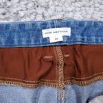 Good American  Faux Suede Good Icon Mixed Denim Jeans Plus Size 22 Blue Brown Photo 5