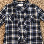 OP  blue flannel button down top Photo 4