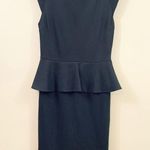 Alice + Olivia Employed Peplum Black Silhouette Career Cap Sleeves Dress Photo 0