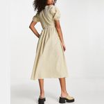 Topshop New  Seersucker Check Short Sleeve Midi Wrap Dress Lime Lilac Size 2 Photo 1