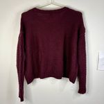 Mudd  Burgundy Cable Knit Cropped Sweater - Women's Small Cozy Fall Winter Top Photo 6
