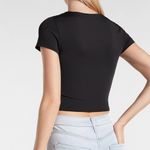 EXPRESS NWT  Black Body Contour High Compression Cropped Tee - Size: Large Photo 5