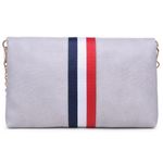 Stylish Gray Clutch or cross body with Red and Blue Stripes Photo 4