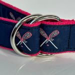 Eliza B Navy Pink Lacrosse Crossed Sticks Belt Size M Preppy Y2k Blue Size M Photo 5