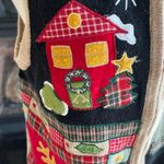 Christmas Sweater Zip Vest Heirloom Collectibles Womens Medium Red Photo 8