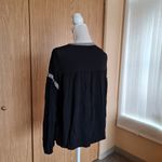 Madewell Blouson Sleeve Top Blouse Peasant Pirate Boho Black Flowy Longsleeve Photo 5