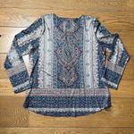 Paisley Boho Tunic Sweater SZ XXL Light Weight Style&Co Long Sleeve Crew Neck Brown Photo 1
