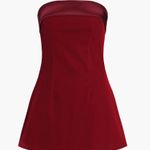 Commence Red velvet strapless mini dress Photo 0