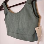 Capezio  Safari Green Seamless Ribbed Bra Top Medium/Large Dance Activewear NWT Photo 1