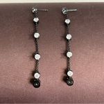 Kurt Geiger  London Front and Back Station Crystal Black Chain Earrings Photo 2