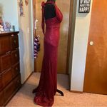 NWOT long red sequined mermaid prom dress with long slit size 2 Photo 1
