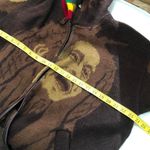 Vintage Brown Green Yellow Red Bob Marley 1990s Rasta Jacket hoodie long sleeve fuzzy Size XL Photo 4