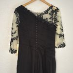 NWT LanTing Bridal Black Cream Mesh Lace Dress Formal Wedding Goth Demure Witchy Size 10 Photo 6