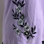 Hanes  Purple Embroidery Flower Tank Top Maui Photo 2