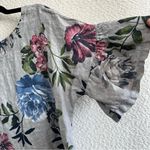 Laura Bianchi Women’s 100% Linen Gray Floral Shirt Made In Italy Size‎ Large Photo 10