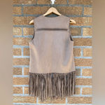 Gracia  Faux Suede Fringed Boho Cut Out Vest medium Photo 6