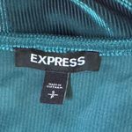 EXPRESS Women's Green Long Sleeve Soft Corduroy Velvet Fit & Flare Dress Size S Photo 3