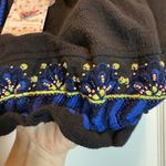 Free People NWT  No More Tiers Black Blue Beaded Tassel Crop Tube Top Size S Photo 3