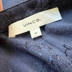 Vince  Midnight Blue floral brocade high neck Long Sleeve midi Dress Photo 4