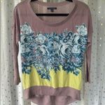 American Eagle  Outfitter Silk Blend Floral Pointelle Knit Mix Media Sweater XS Photo 1