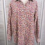 Eddie Bauer  Women's Vintage Oversized Button Down Cotton Corduroy Shirt Floral-M Photo 0