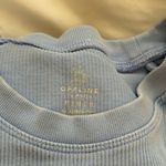 Aerie  Offline Blue Cropped Workout Long Sleeve Shirt Thick Gym Cableknit Ribbed Photo 2