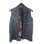 Vtg Reversible Vest Multicolor Button Front Tapestry Style Casual Outerwear Fall Size L Photo 4