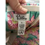 Lilly Pulitzer Green Grass Lion Head & Daisy Strapless Dress Pink Sash Size 6 Photo 4