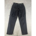 Levi's  High Waisted Mom Jeans Womens 26 Black Distressed 100% Cotton Dark‎ Wash Photo 3