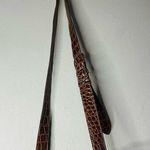 SAMANTHA Emerald Green Brown Croc Embossed Leather Three Compartment Travel Tote Photo 5