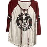 Disney Mickey Mouse Lace Up Baseball Tee Sz XXL 19 Photo 0