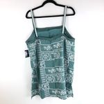 Lucky Brand  Womens Embroidered Square Neck Cami Dress Geometric Green XL Photo 3
