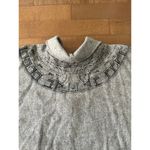 Vintage 1990's Wool Blanket poncho with button closing & fringe medium to large Gray Size undefined Photo 10