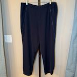 Vince  Satin‎ Trim Joggers Pull On Pants Navy Blue Size Large Relaxed Fit Photo 2