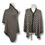 Cruise Club cardishawl chevron metallic gold black poncho wrap shawl NEW OS Photo 1