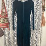 Elegant Teal Velvet bodycon Dress lace cut out see through small NWOT SO SEXY!!! Blue Photo 7
