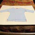 Columbia  PFG blue and white‎ stripe 3/4 sleeve womens medium shirt Photo 2