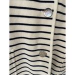 CHAPS  Women's 3 Button Nautical Knit Jacket Cream Navy Stripes Plus Size XXL Photo 4