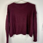 Mudd  Burgundy Cable Knit Cropped Sweater - Women's Small Cozy Fall Winter Top Photo 7