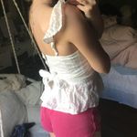 Eyelet Peplum Top White Photo 1