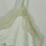 Vintage Satin Cami Top | White w/ Lace Trim | Stretch Fit small Yellow Photo 8