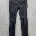ZARA  Women's Black Denim Jeans Mid Rise Slim Distressed Size 6 Photo 0