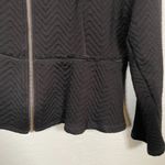 Torrid Women Plus Size 2 Black Quilted Peplum Bomber Jacket Raw Hem Knit Fitted Photo 3