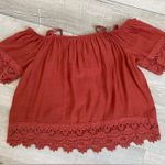 BCX Burnt Orange Loose Lace Top Photo 8