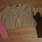 Forever 21 Color Block Boxy Cropped Loose Cardigan Size Medium Photo 0