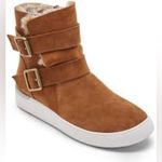 Rockport suede fur lined boots brown‎ white womens size 9.5 winter neutral Brown Photo 0